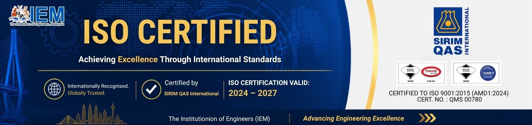 ISO 9001 Quality Management Systems (QMS) Certified